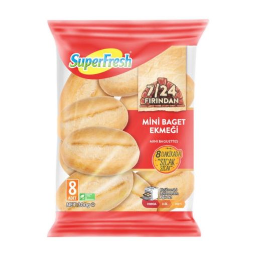 Superfresh Fırından Mini Baget Ekmek 8?li 300 Gr  . ürün görseli