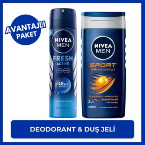 Nivea Deo Sprey Fresh Erkek 150 ml + Duş Jeli Sport 250 Ml Set. ürün görseli