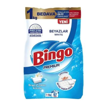 Resim Bingo Matik Toz Deterjan Premium Beyaz 7+1 kg  