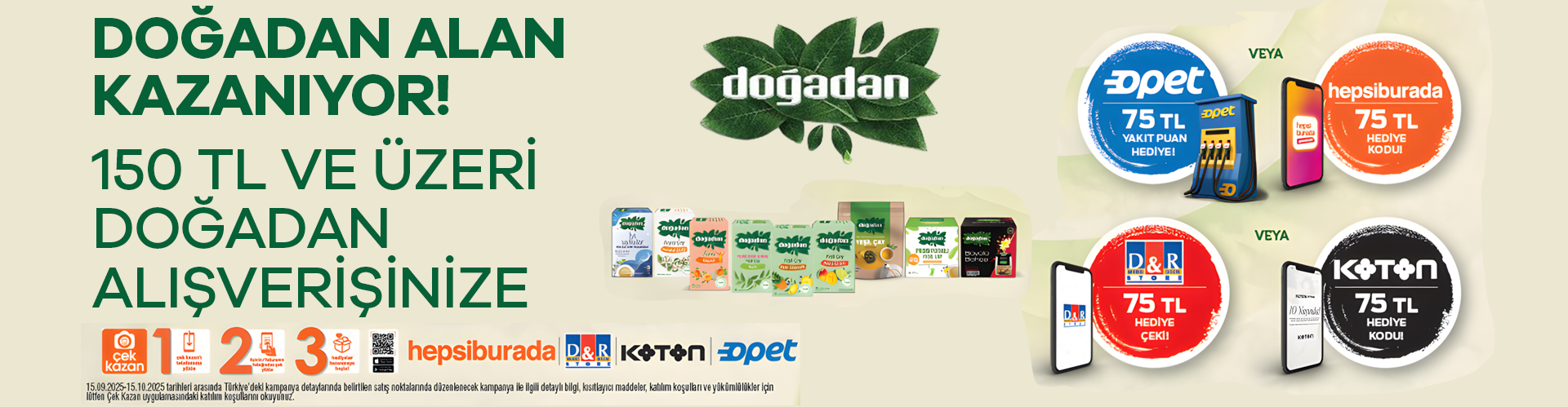  150 TL ve Katları Doğadan Poşet Çay Al, Hediyeni Seç!