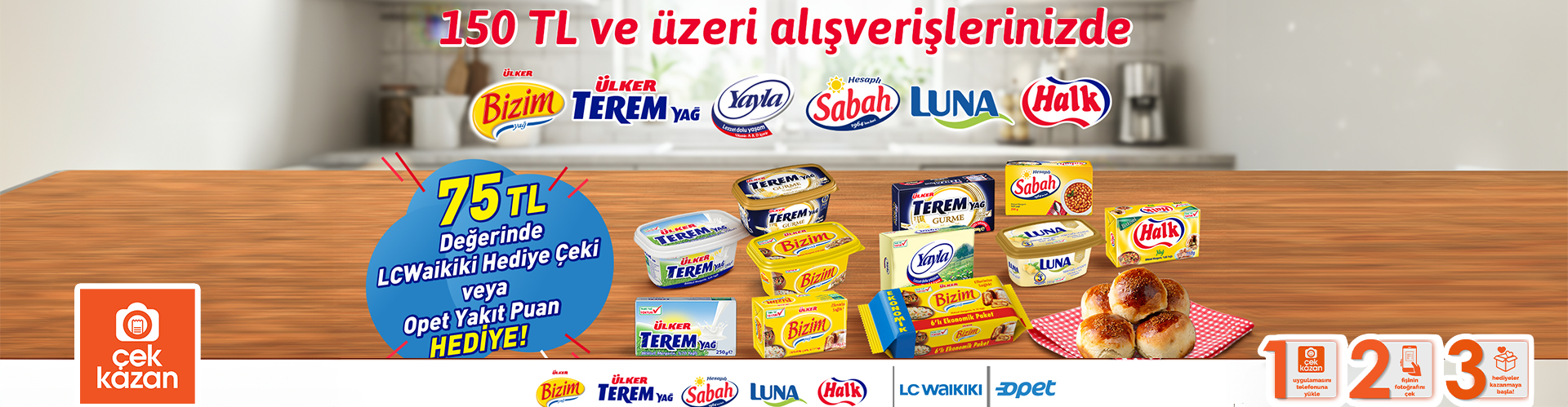   Bizim, Teremyağ, Saba, Luna, Yayla ve/veya Halk Yağ Al, Hediyeni Seç!