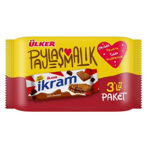 Ülker İkram Çikolatalı Kremalı Bisküvi 3 x 84 Gr. ürün görseli