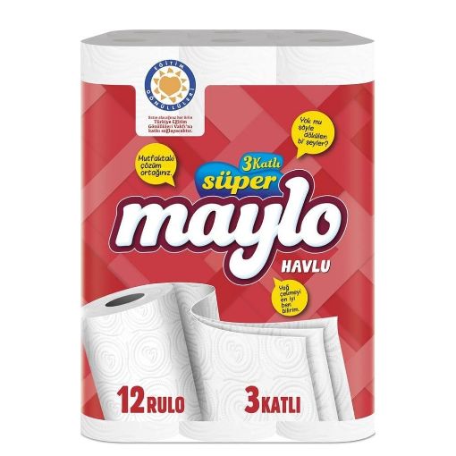 Maylo 3 Katlı Kağıt Havlu 12'li. ürün görseli